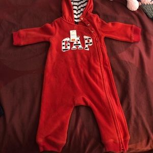 Red fleece gap baby onesie 6-12 months old!